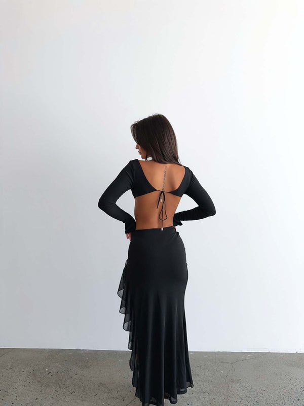 MYSTIC LOVE - RUFFLED LONG DRESS