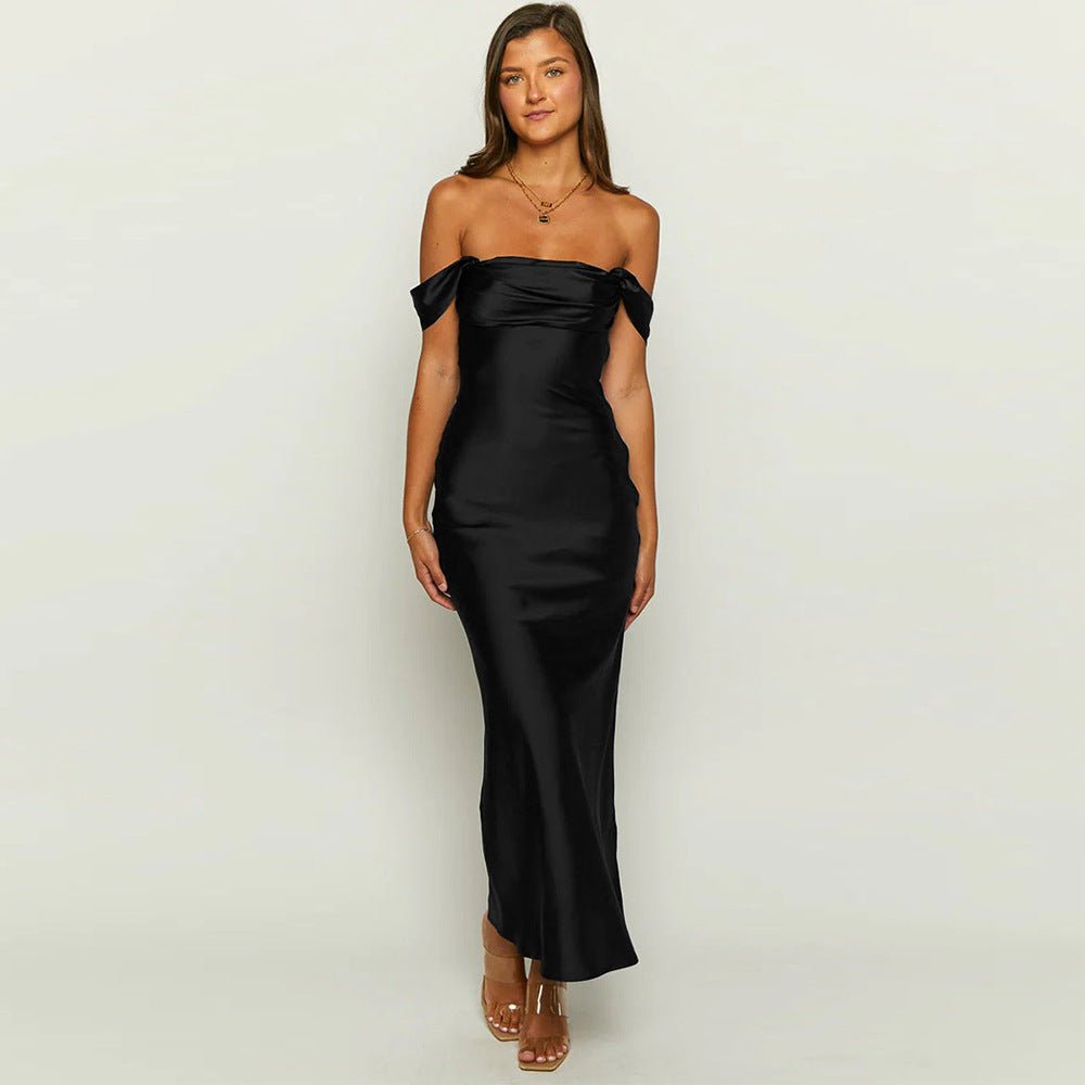 Satin High Waist Dress
