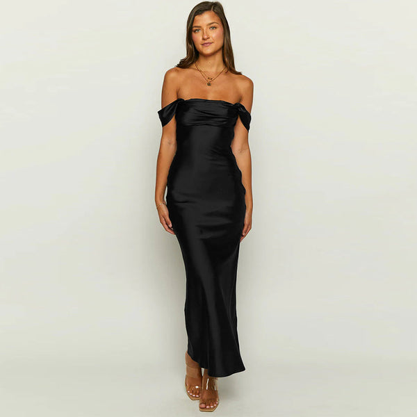 Satin High Waist Dress