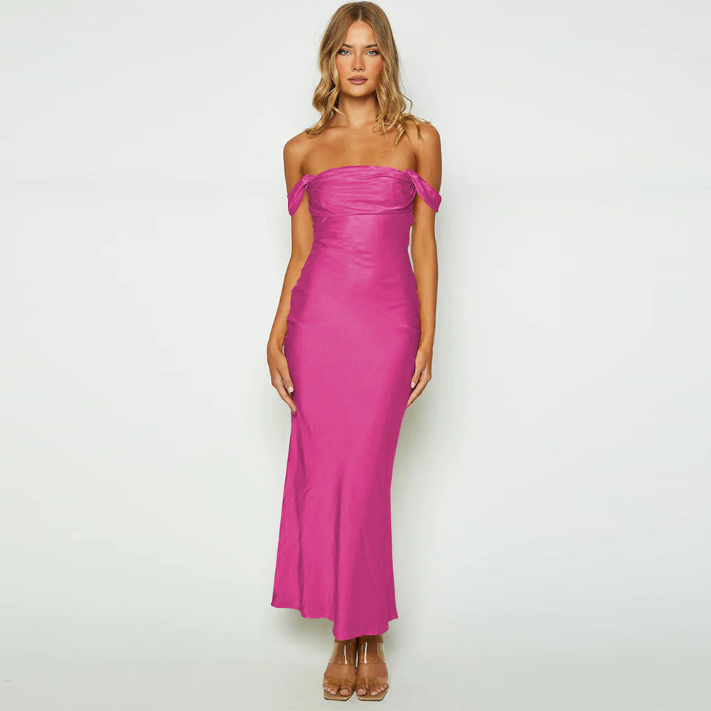 Satin High Waist Dress