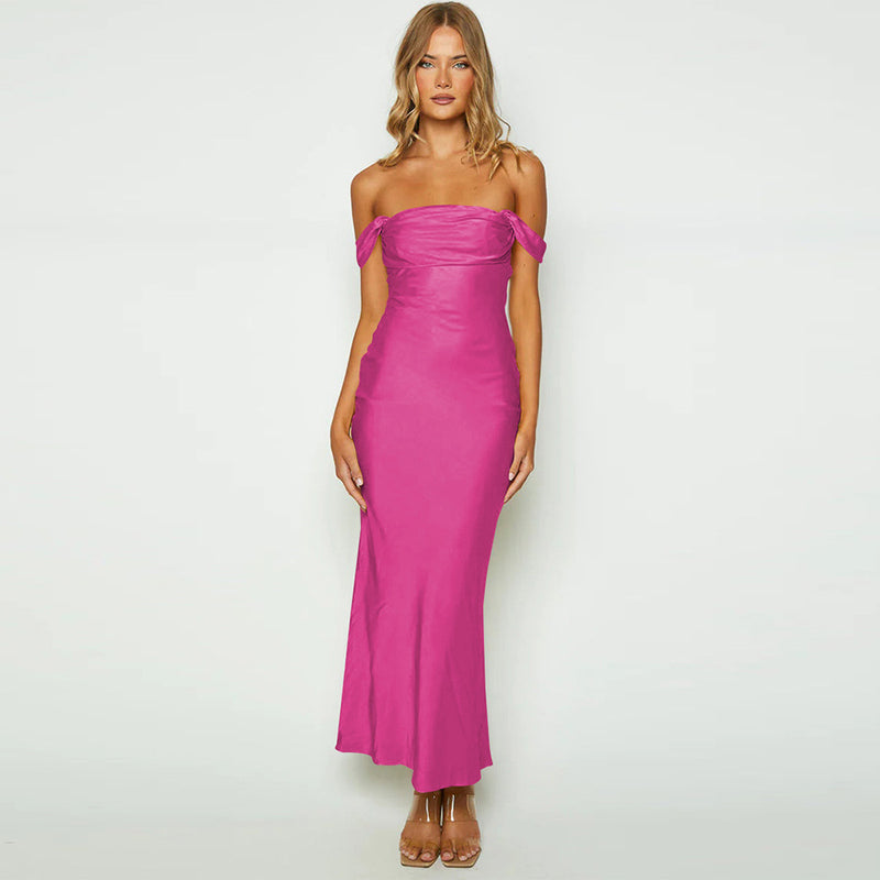 Satin High Waist Dress