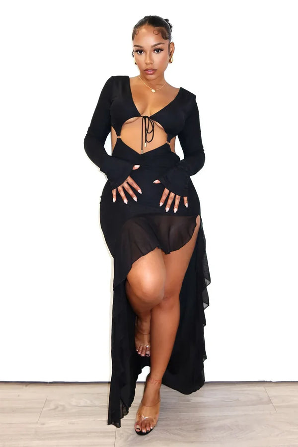 MYSTIC LOVE - RUFFLED LONG DRESS