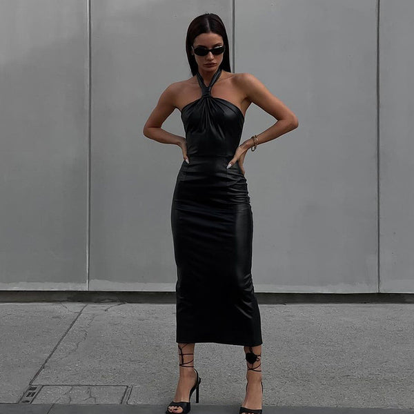 Blackless Leather Dress