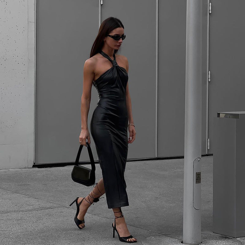 Blackless Leather Dress
