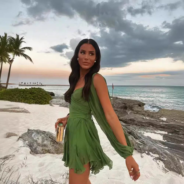 Mini Dress with Slit Sleeves