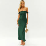 Satin High Waist Dress