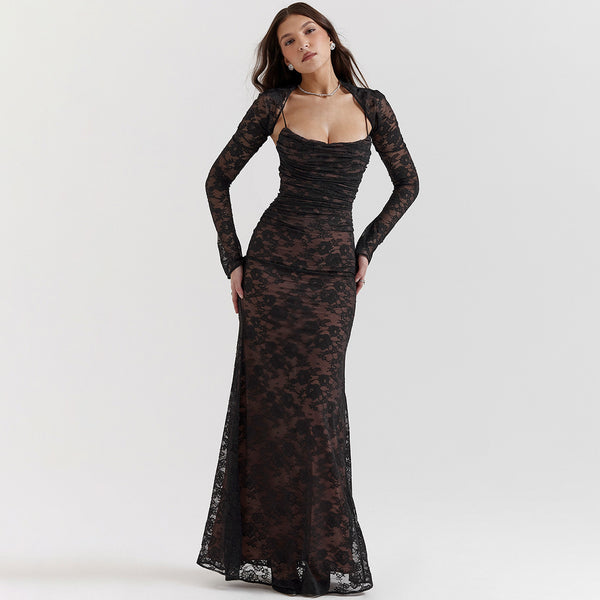 Lace Cappa  Dress Two-piece Elegant Skirt