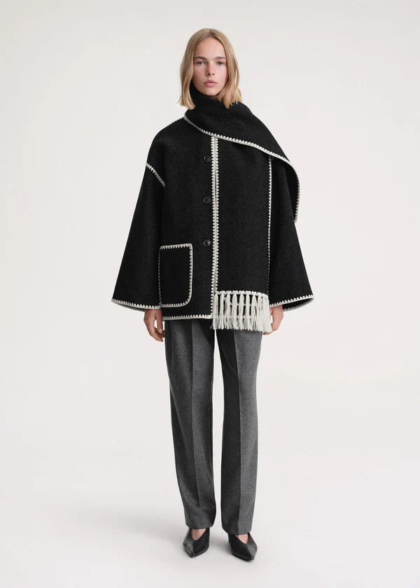 Merino | Luxury coat with scarf