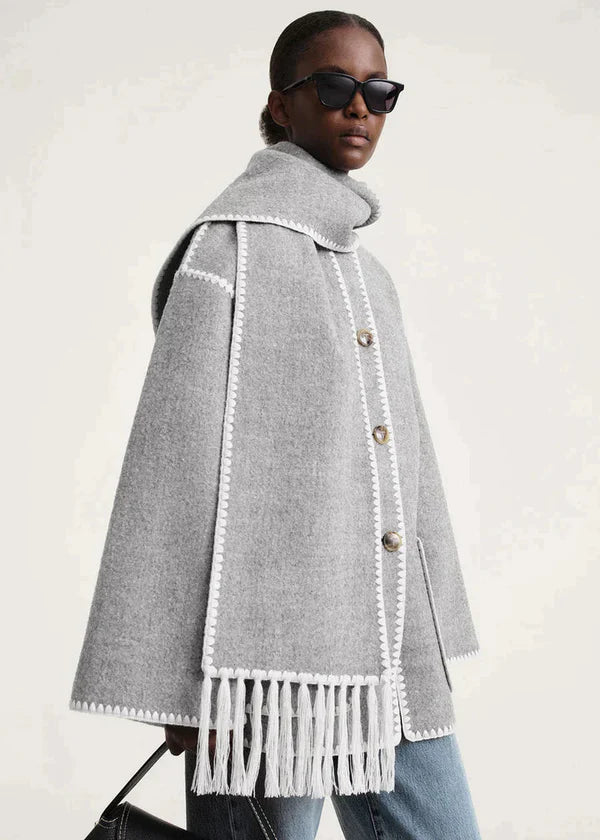 Merino | Luxury coat with scarf