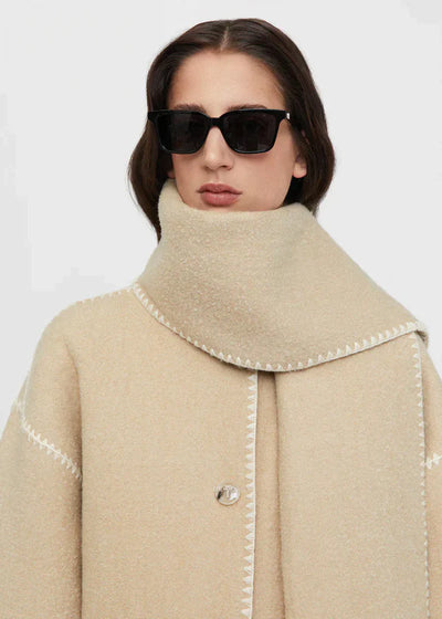 Merino | Luxury coat with scarf
