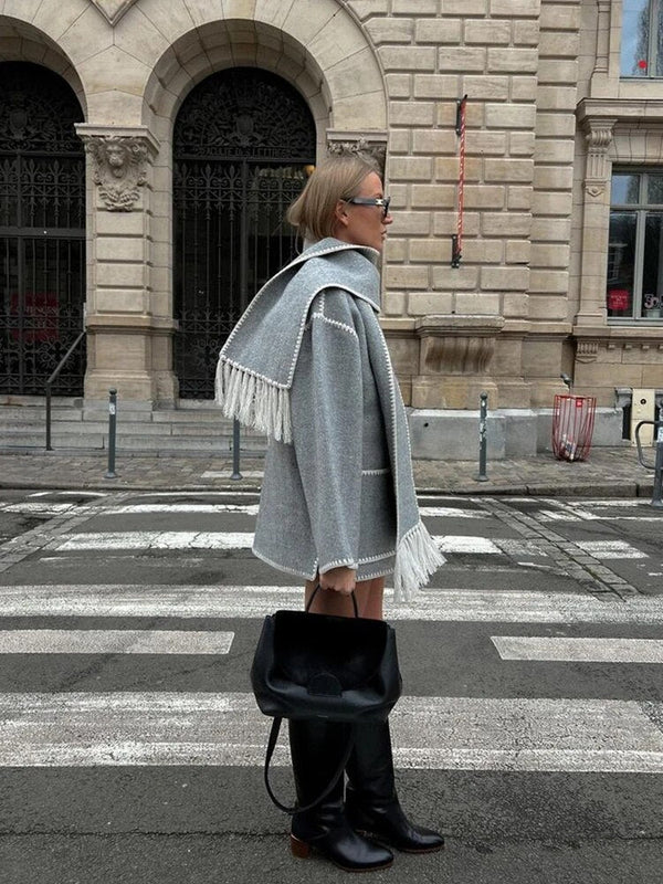 Merino | Luxury coat with scarf