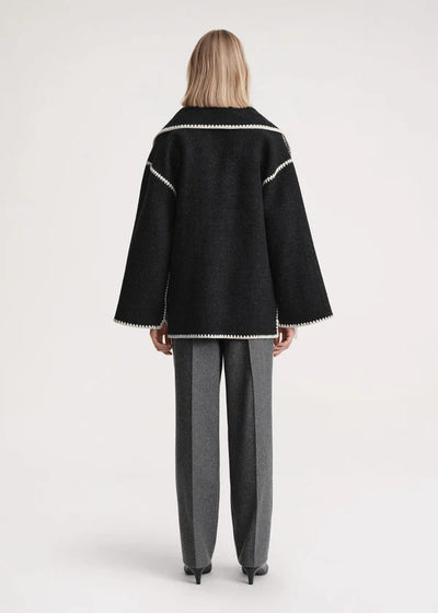 Merino | Luxury coat with scarf