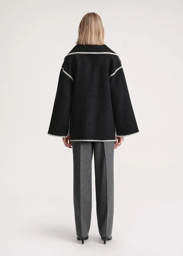 Merino | Luxury coat with scarf