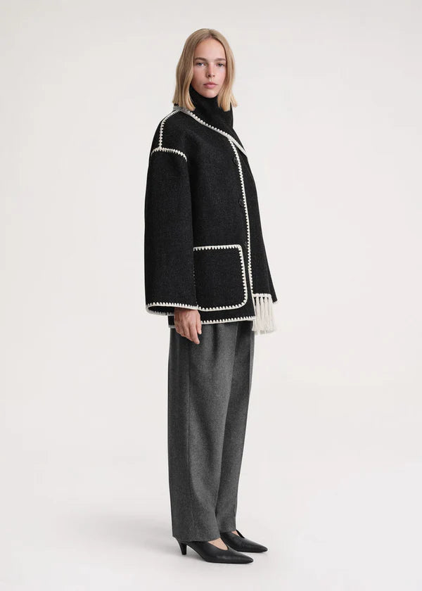Merino | Luxury coat with scarf