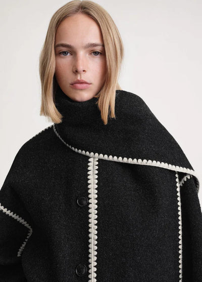 Merino | Luxury coat with scarf