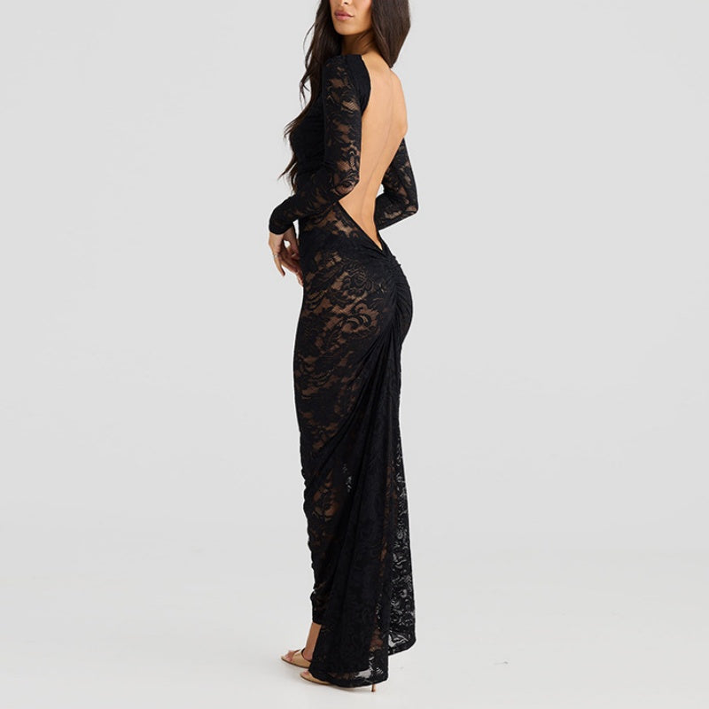 Backless Lace Maxi Dresses