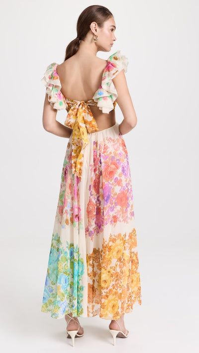 Raie Frill Shoulder Midi Dress